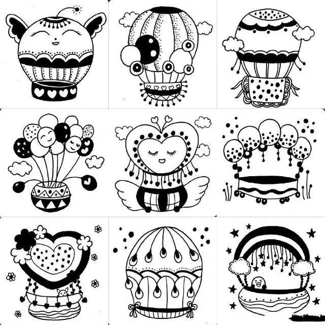 黑白线描素材分享,简直太美了|插画师|简笔画|线描