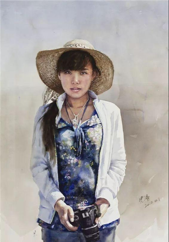 水彩画|西安美院教授史涛水彩画中的女孩，美丽单纯、一尘不染