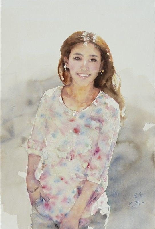 水彩画|西安美院教授史涛水彩画中的女孩，美丽单纯、一尘不染