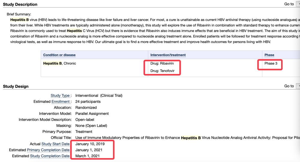 乙肝|乙肝潜在新药利巴韦林，III期渥太华研究所主导，联用替诺福韦