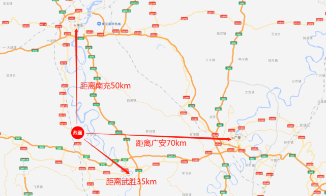 烈面位于武胜县西北部,属于乡镇行政单位,处于三市四县交界地带,东临
