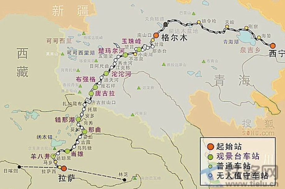 青藏铁路示意图图片