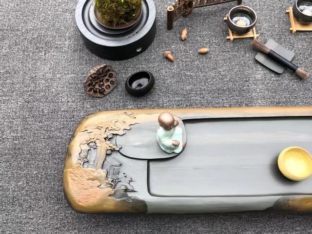 美的|把“风景如画”，这个概念植入到雕刻中，并制成茶盘会有多美？