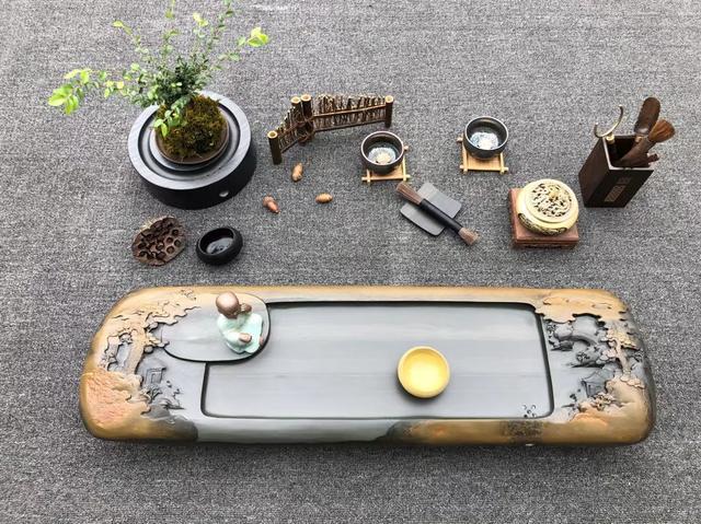 美的|把“风景如画”，这个概念植入到雕刻中，并制成茶盘会有多美？