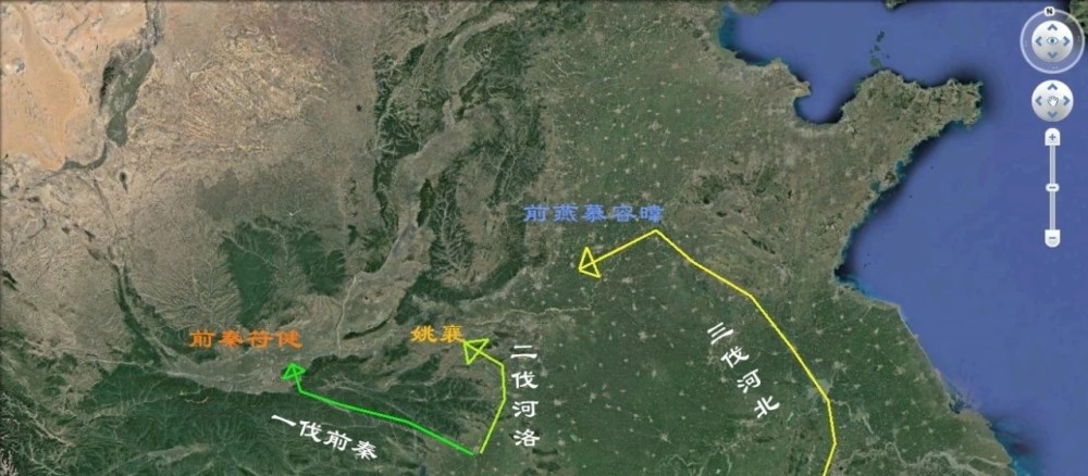 (祖逖北伐示意图)