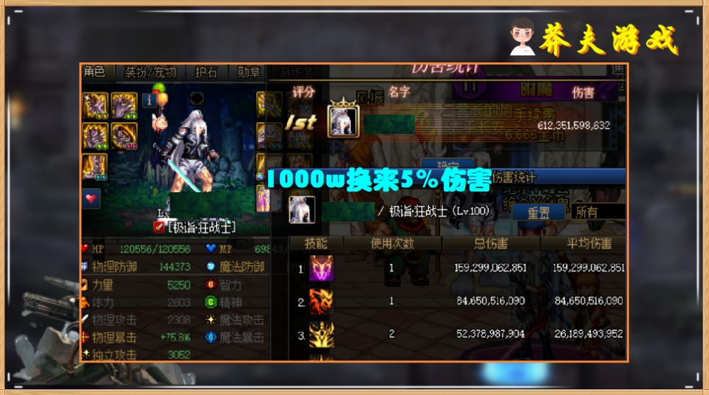 DNF：1000w金币换5％提升！