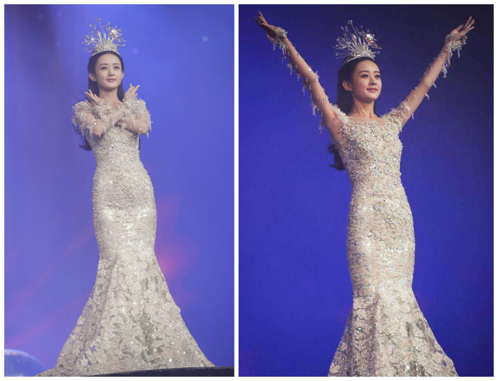 迪丽热巴|丑出新高度？新金鹰女神战袍像“一地鸡毛”，最美还是热巴赵丽颖