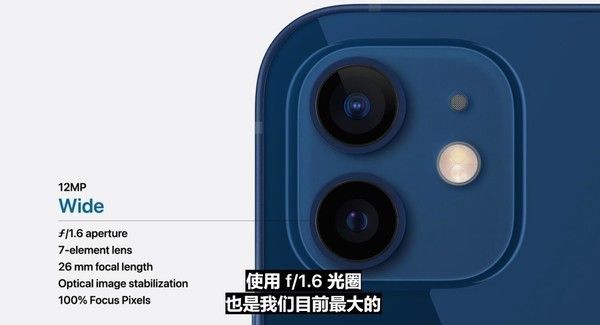 iphone12后置双摄双1200万像素镜头夜间拍摄提升