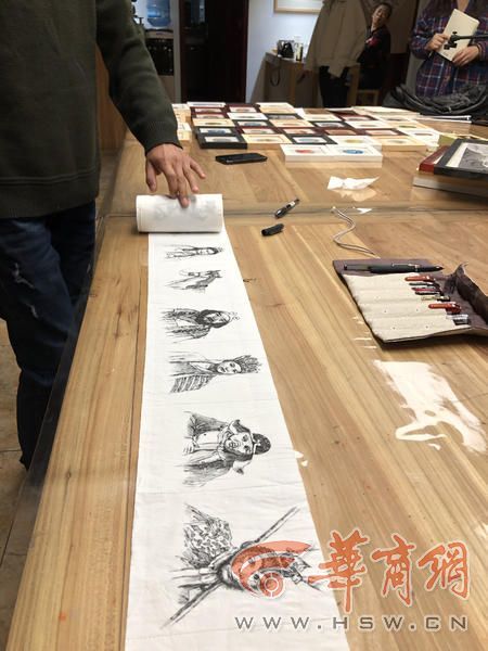 唐僧|西安一市民在卫生卷纸上硬笔作画 《西游记》人物像栩栩如生