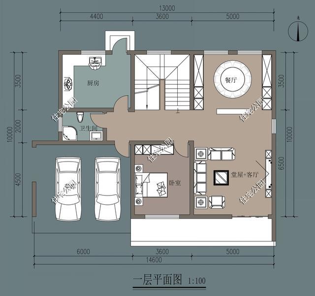 农村建房,开间14米进深10米,坐北朝南,能建什么样的别墅?