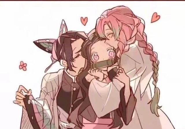 相较起炭治郎,甘露寺和蝴蝶忍对于祢豆子的宠溺则