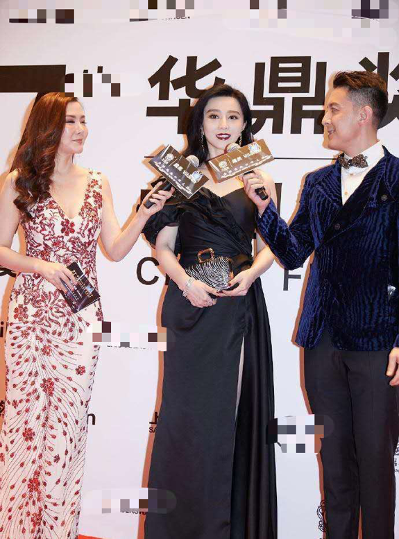 范冰冰|范冰冰抹胸黑裙走红毯，红唇波浪卷造型惊艳，网友：生图好能打