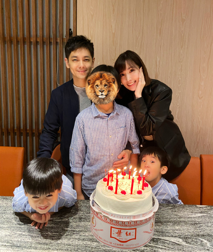 林志颖|陈若仪晒全家福为老公庆生，身高被儿子直追，46岁林志颖仍少年