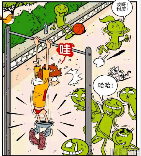 为了不让大家再笑话阿衰天天练习引体向上让自己成为了肌肉壮汉