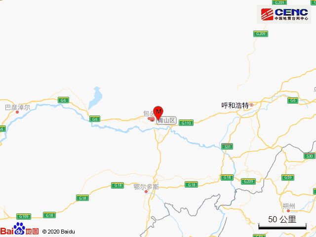 包头市九原区发生38级地震