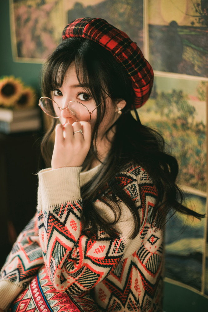 复古风格大眼睛女孩,漂亮养眼