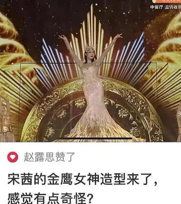 金鹰女神|赵露思点赞宋茜30斤战袍奇怪，金鹰女神甩锅，设计师真该挨打？