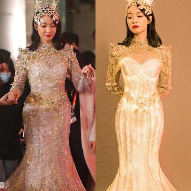 宋茜|宋茜金鹰女神礼服快被网友玩坏了，设计师发文挽尊暗怼观众被狂喷