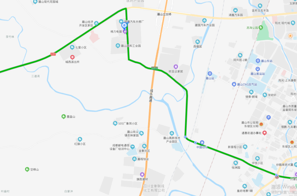 眉山城区岷江一桥顺江大道遂资眉高速东坡站遂资眉高速成乐高速乐山