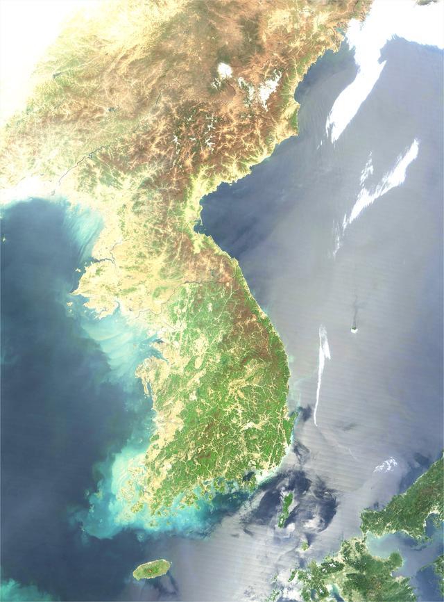 朝鲜半岛卫星地图高清图片