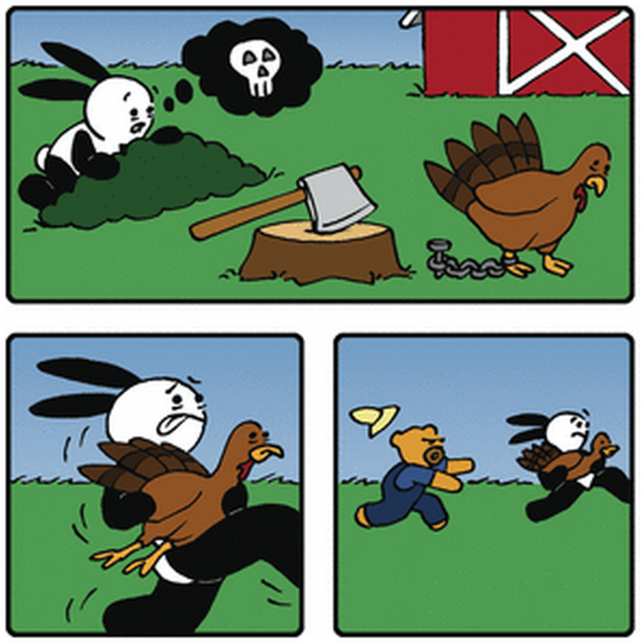 奇趣漫画兔子想把领居家的小鸡救走结果加速小鸡上餐桌的速度