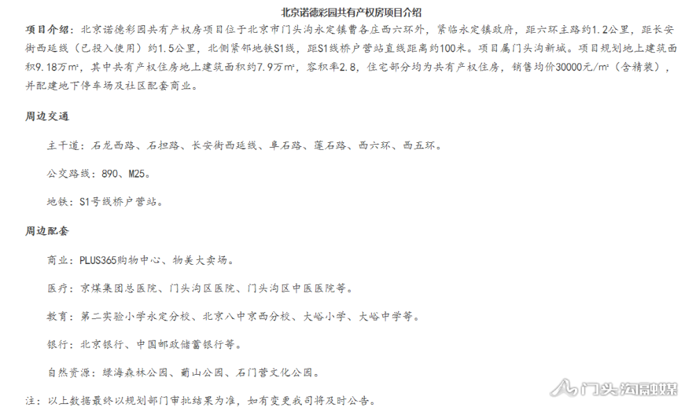 门头沟区|门头沟区572套共有产权房面向城六区家庭配售