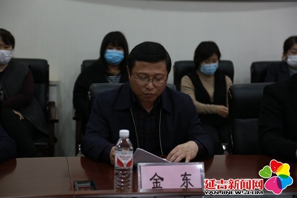 房产局作工作汇报  王晓彤 摄郭正吉讲话  王晓彤 摄延吉市副市长郭正