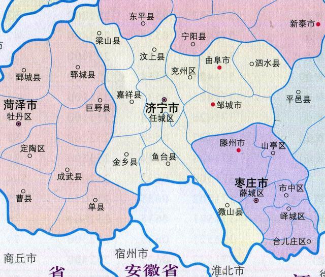 济宁市县区分布图图片
