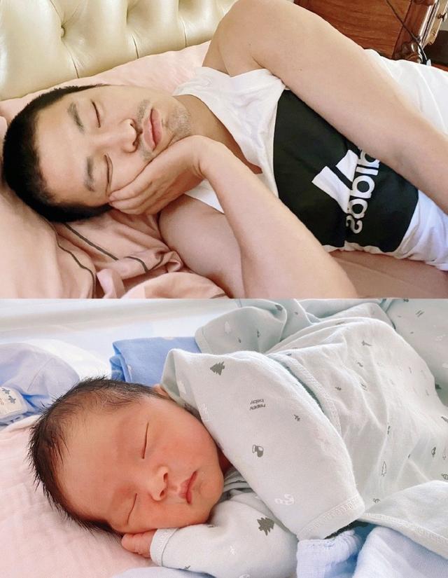 宁桓宇当爸后首晒全家福与老婆甜蜜亲吻儿子小七表情包丰富