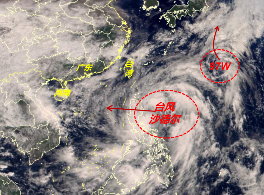 从卫星云图动画上看,"沙德尔"正以20至25公里的时