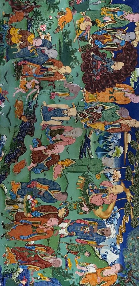 唐卡|历时四年！38米唐卡长卷《五百罗汉》赏析