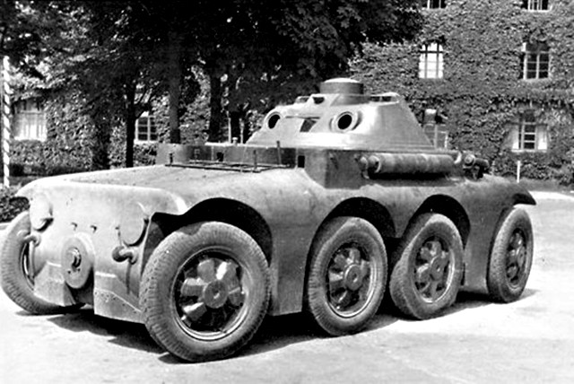 二战前的德国秘密轮式装甲车造型独特的marw
