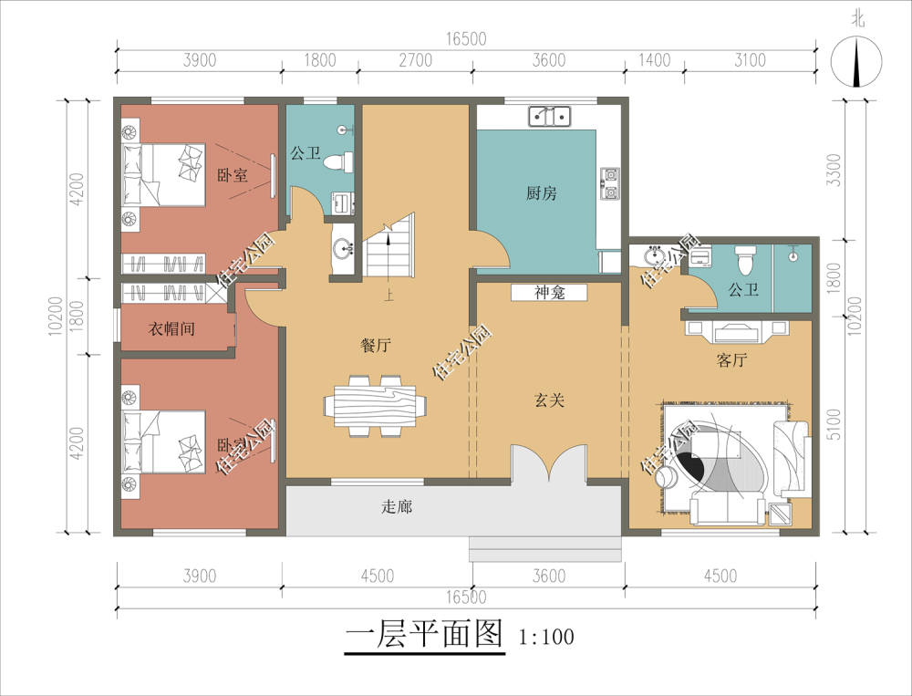 農村自建房寬16米進深11米想建兩層怎麼設計