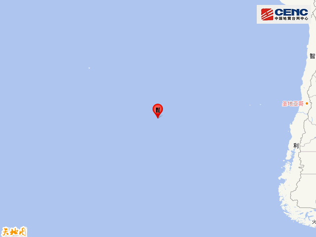 地震|西智利海岭发生5.8级地震