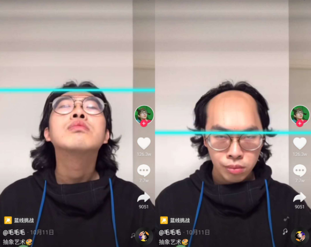 热度1亿的蓝线挑战,会玩这3招,1000万热门等你上!