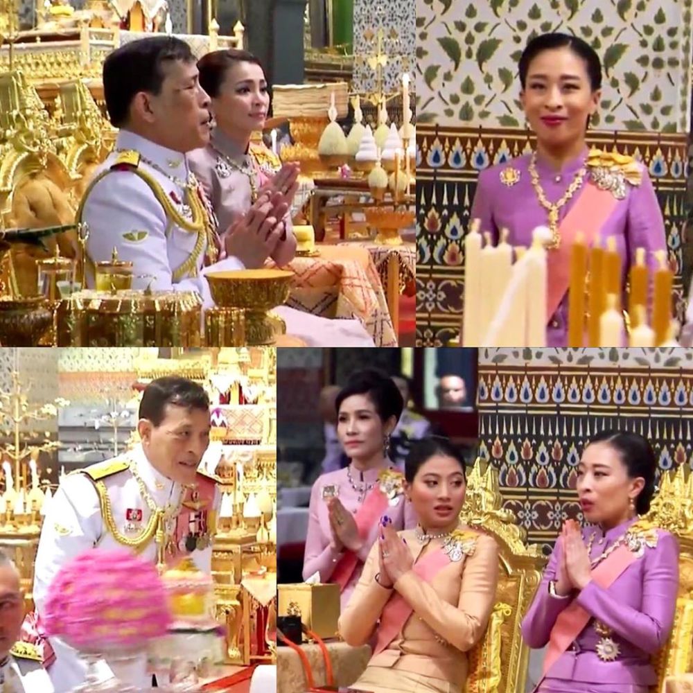 诗妮娜|泰王携王后公主亮相，苏提达笑容灿烂，诗妮娜不能参加隆重仪式眼神凄凉