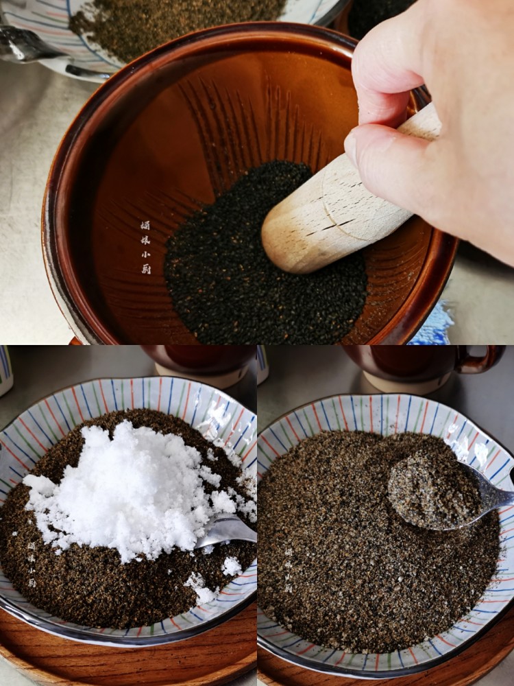 碾好的芝麻粉中加入白糖或红糖(要粉末状的)混合拌匀,芝麻糖粉就做好