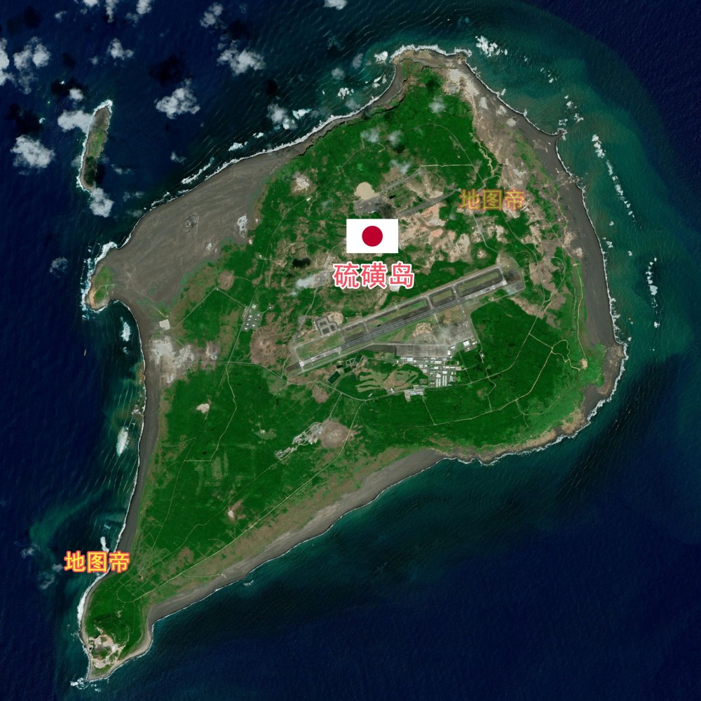 硫磺岛形状不规则,最长约8千米,最宽约4千米,最窄的地方只有约800米