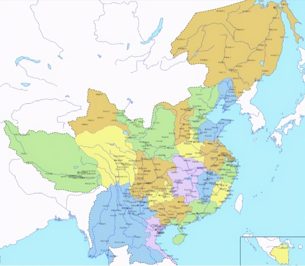 明朝省份划分地图图片