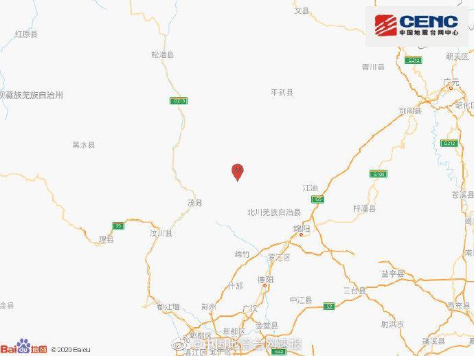 四川绵阳市北川县发生3.6级地震-WordPress极简博客