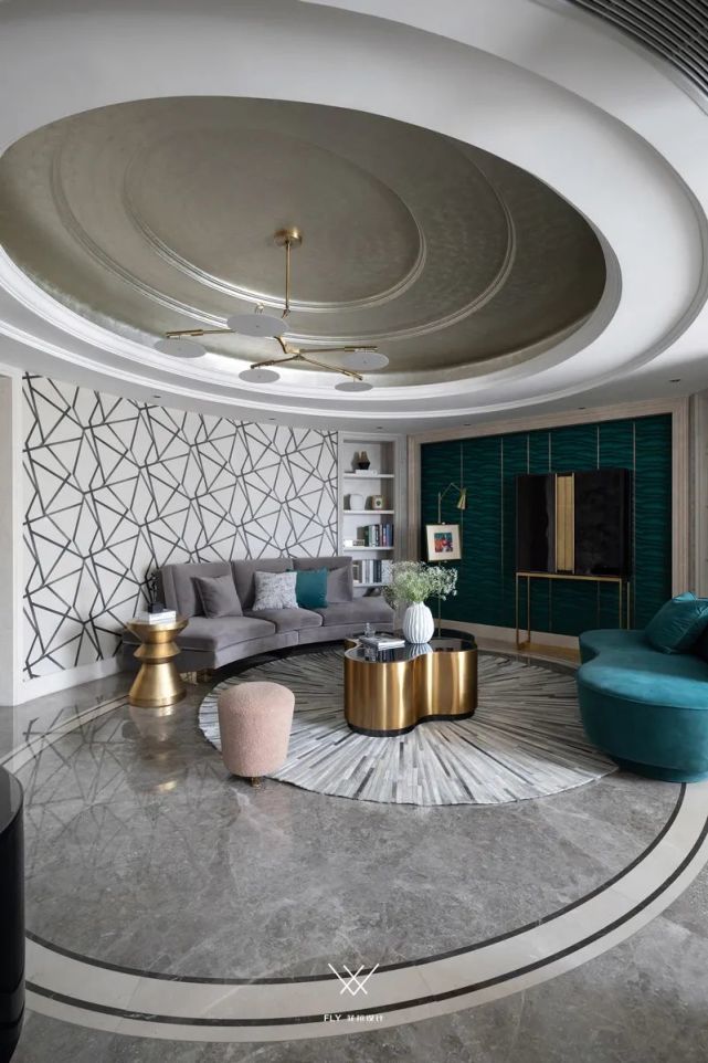 180㎡现代轻奢,圆形客厅你见过吗?华丽优雅,档次高级!