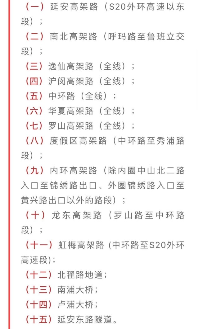 上海调整外牌限行措施明年增加地面限行