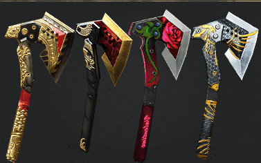 最后就是手斧系列了,战龙翔龙以及玫瑰手斧和凤凰手斧,这四把手斧其实