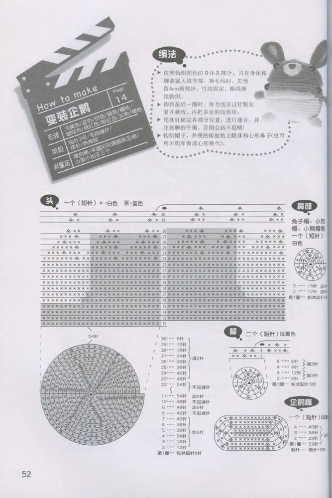 x短針,v短針加針,a短針減針,ch鎖針,sl引拔針,t中長針,f長針,e長長針