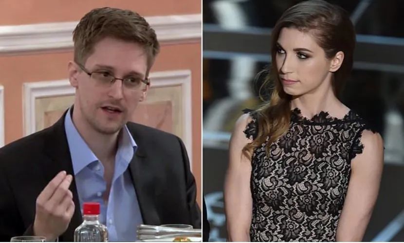 林赛·米尔斯(右)与斯诺登工作,生活之余,斯诺登还不忘发展点杆人