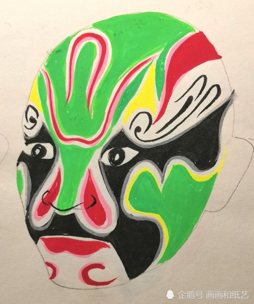 以上最后一张绿色脸谱是青面虎,大家一定听说过.