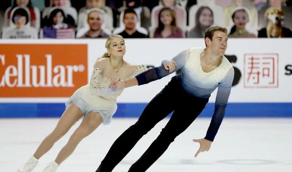 冰舞较量中,美国组合哈贝尔/多诺霍(madison hubbell/zachary donohue