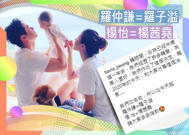 杨怡|杨怡罗仲谦改名字被吐槽绕口难记 其实不少港圈艺人改名“失败”