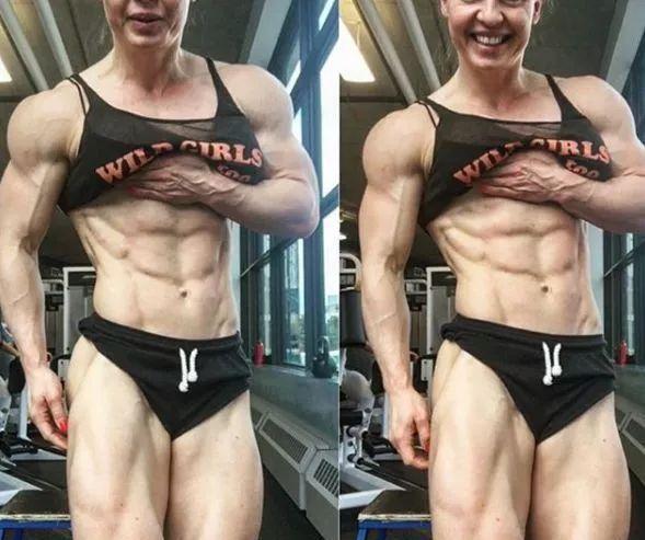 国外这位肌肉女 体脂率3 身材不输给男人 体脂率 肌肉 健身 健美