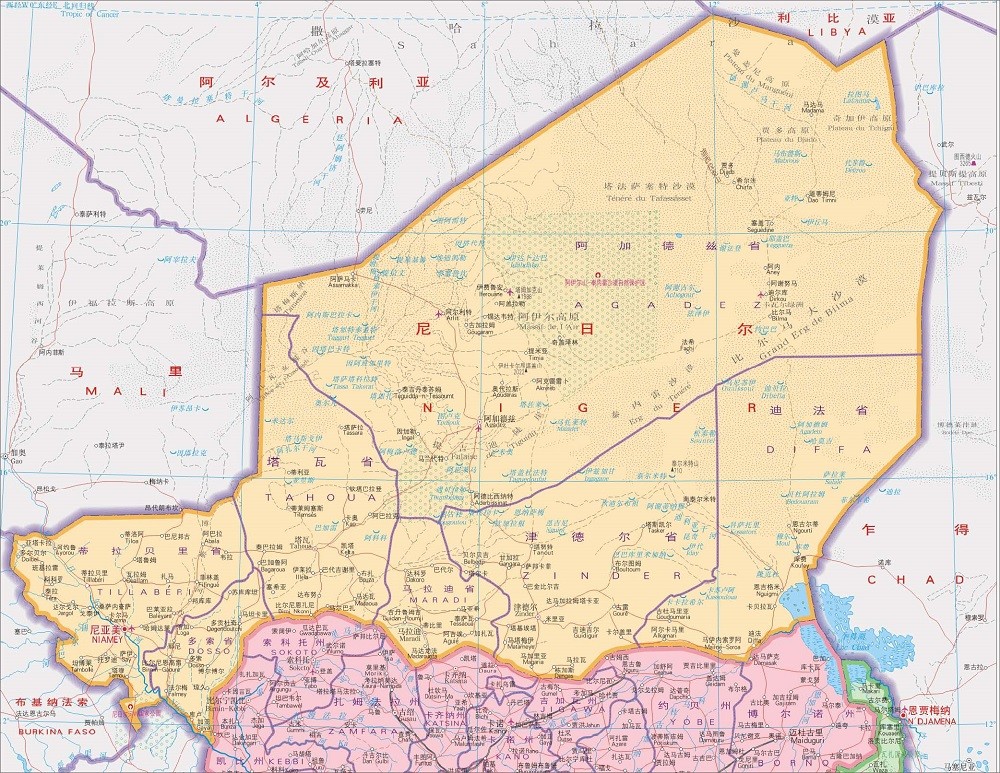 尼日爾是位於非洲中西部的內陸國家,北接利比亞,阿爾及利亞,東鄰乍得